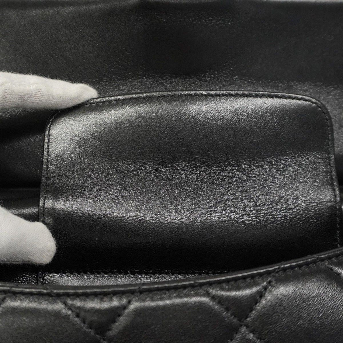 Chanel Handbag Matelasse Leather Chain Black Gold Hardware 2way Bag