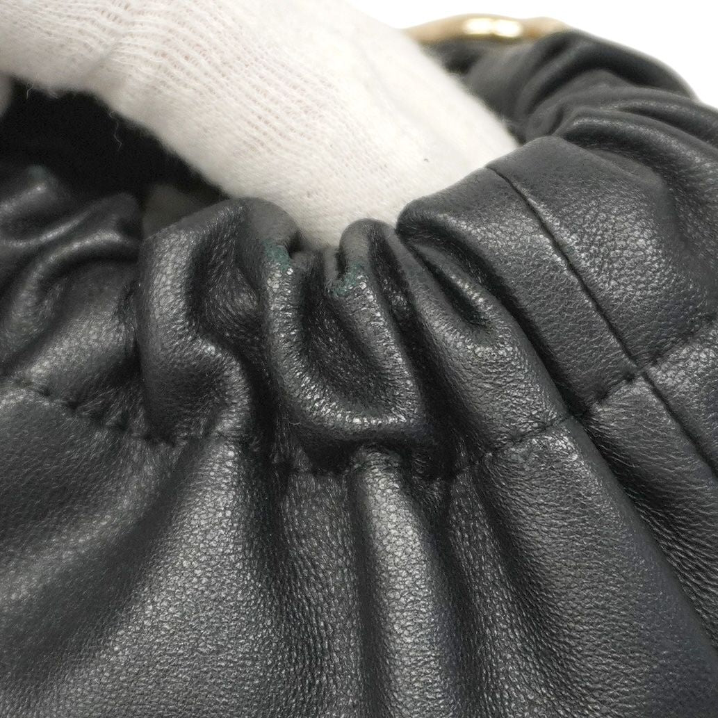 Chanel Shoulder Bag Lambskin Black Champagne Gold Hardware [Used]