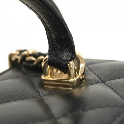 Chanel Vanity Bag Matelasse Lambskin Black Champagne Gold Hardware