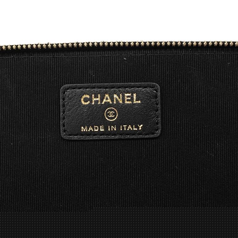 Chanel Vanity Bag Matelasse Lambskin Black Champagne Gold Hardware