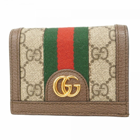 Gucci Wallet Ophidia 523155 PVC Brown Gold Hardware [Used] Women's