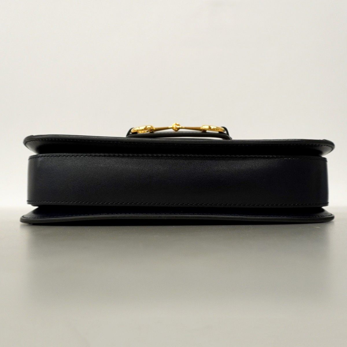 Gucci Shoulder Bag Horsebit 1955 602204 Canvas Navy Beige Gold