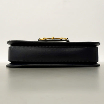 Gucci Shoulder Bag Horsebit 1955 602204 Canvas Navy Beige Gold