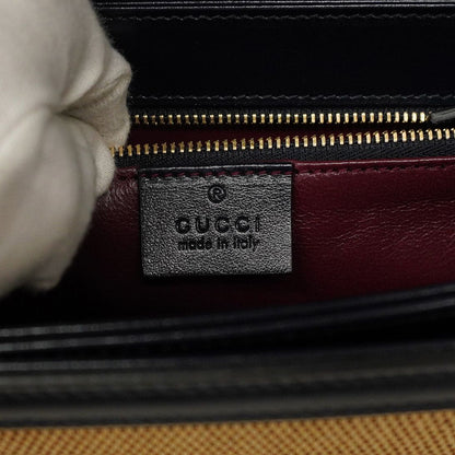 Gucci Shoulder Bag Horsebit 1955 602204 Canvas Navy Beige Gold