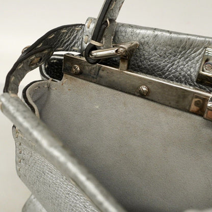 Fendi Handbag Peekaboo Canvas Leather Silver Silver Hardware 2way Bag