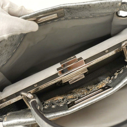 Fendi Handbag Peekaboo Canvas Leather Silver Silver Hardware 2way Bag