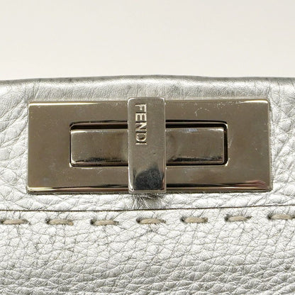 Fendi Handbag Peekaboo Canvas Leather Silver Silver Hardware 2way Bag