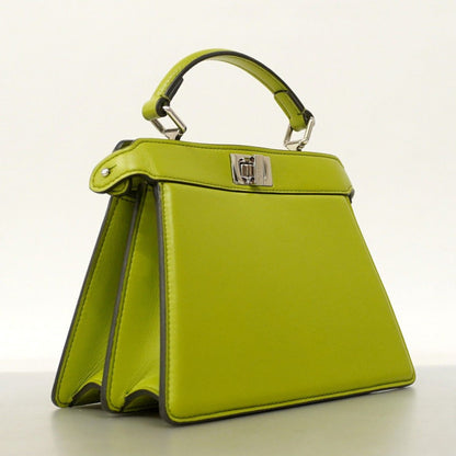 Fendi Handbag Peekaboo Leather Green Silver Hardware 2way Bag [Used]