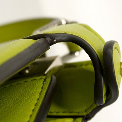 Fendi Handbag Peekaboo Leather Green Silver Hardware 2way Bag [Used]