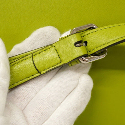 Fendi Handbag Peekaboo Leather Green Silver Hardware 2way Bag [Used]