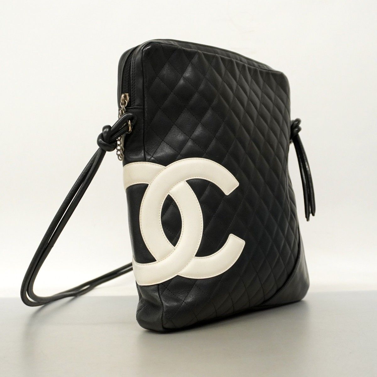 Chanel Shoulder Bag Cambon Lambskin Black Silver Hardware [Used]