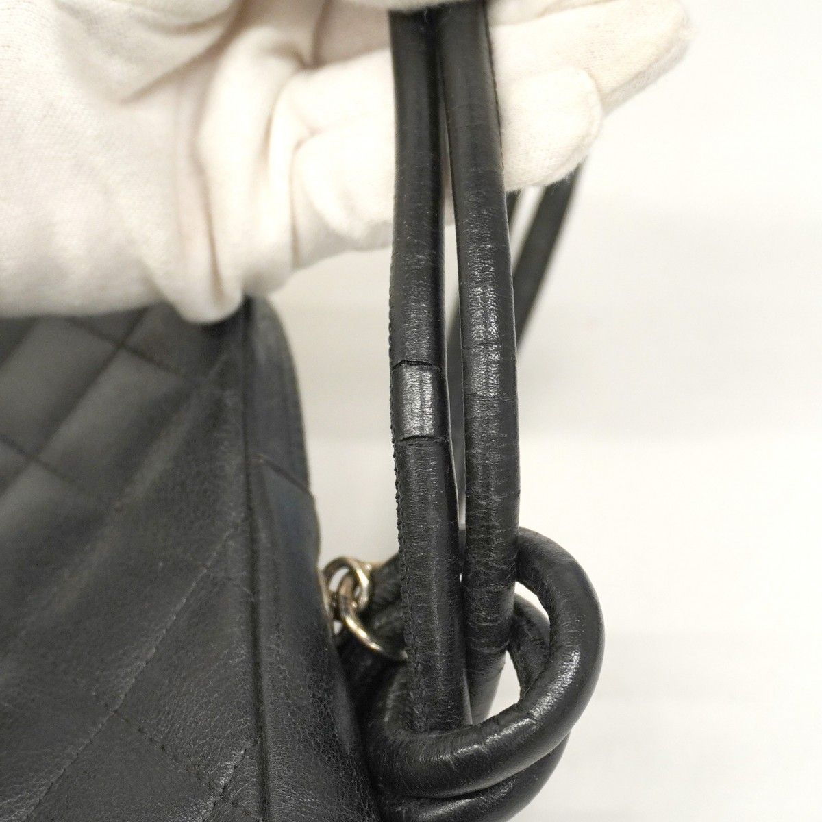 Chanel Shoulder Bag Cambon Lambskin Black Silver Hardware [Used]