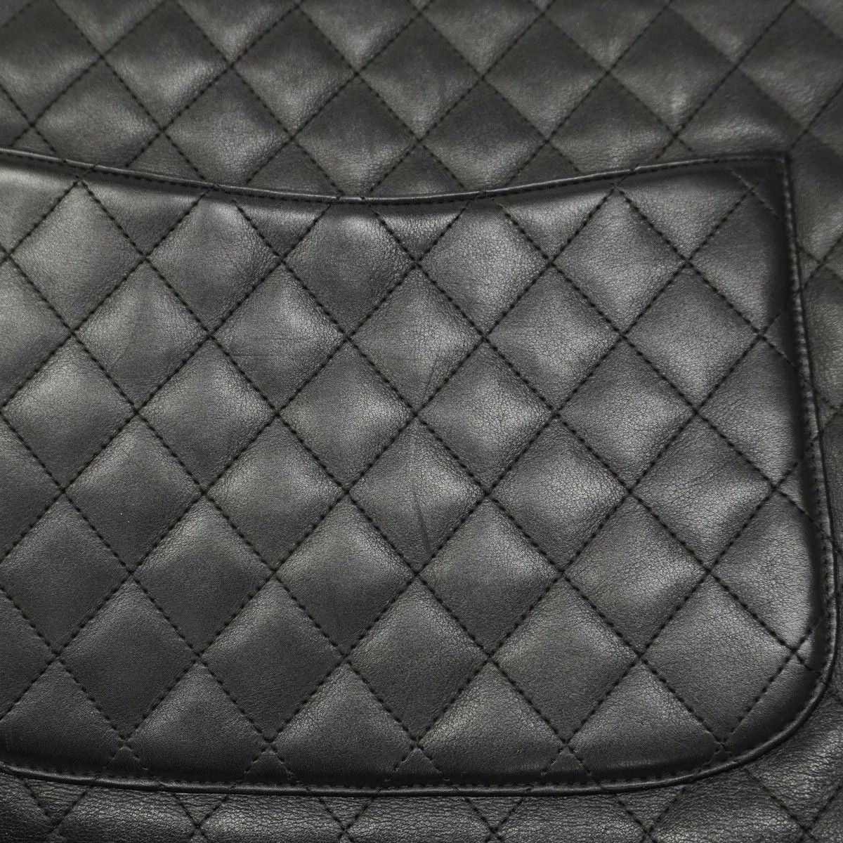 Chanel Shoulder Bag Cambon Lambskin Black Silver Hardware [Used]