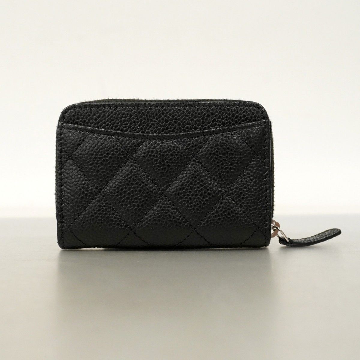 Chanel Coin Case Matelasse Caviar Skin Black Silver Hardware [Used]