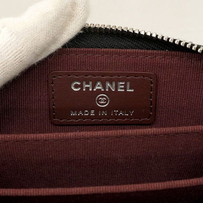 Chanel Coin Case Matelasse Caviar Skin Black Silver Hardware [Used]