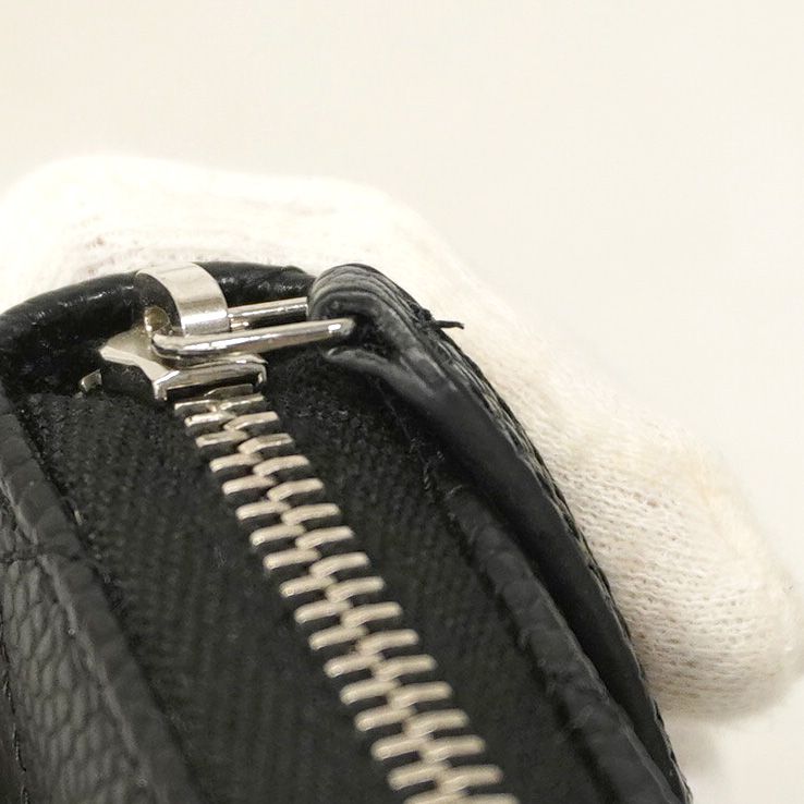 Chanel Coin Case Matelasse Caviar Skin Black Silver Hardware [Used]