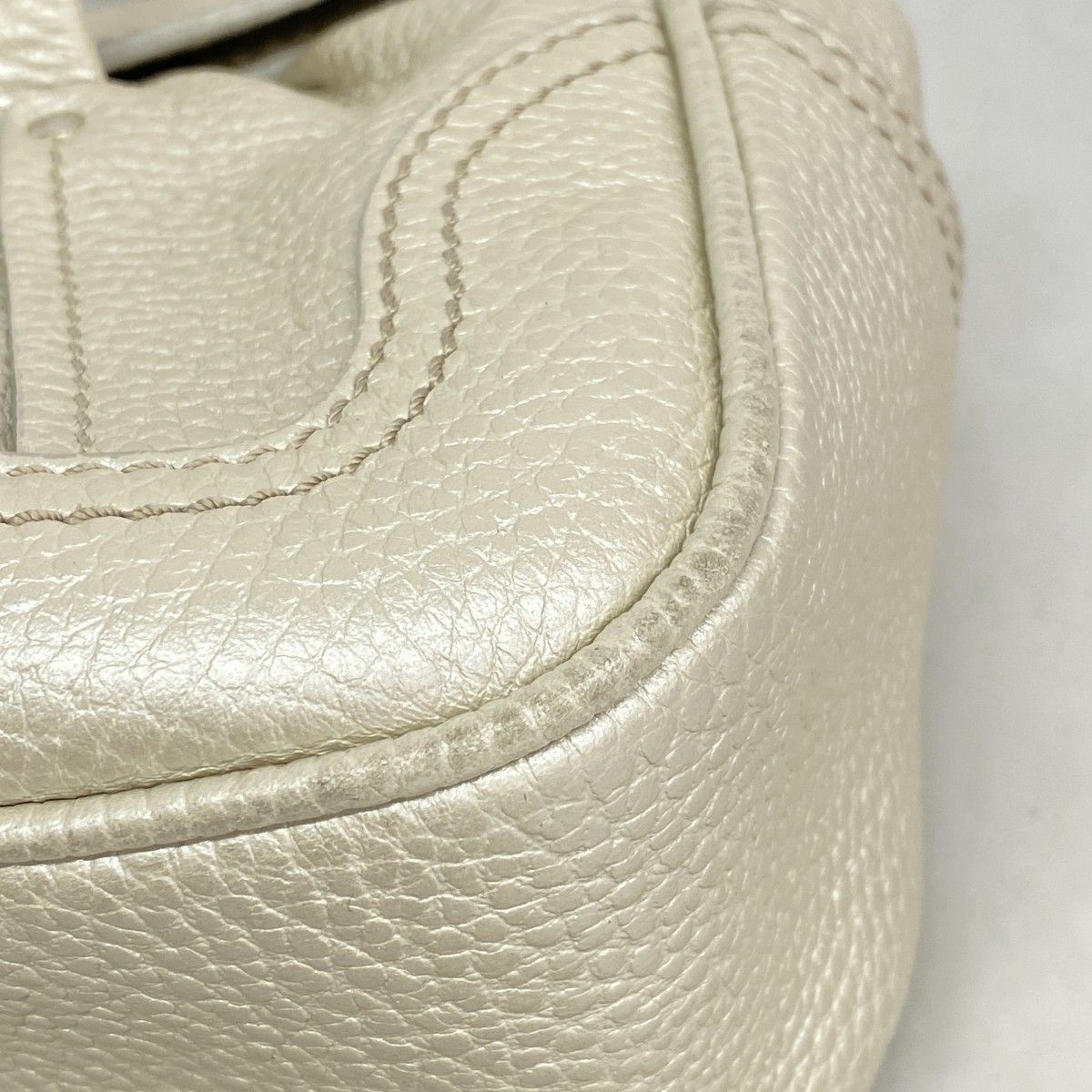 Celine Handbag Leather Light Gray Silver Hardware [Used] Women's