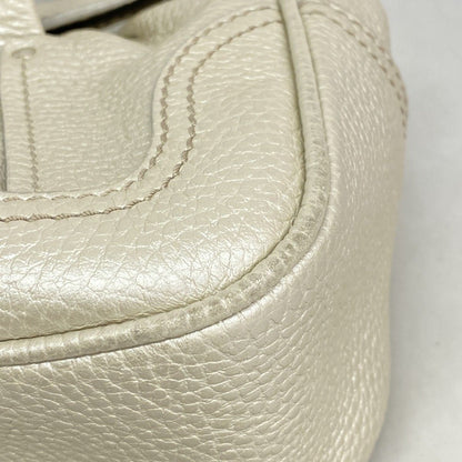 Celine Handbag Leather Light Gray Silver Hardware [Used] Women's