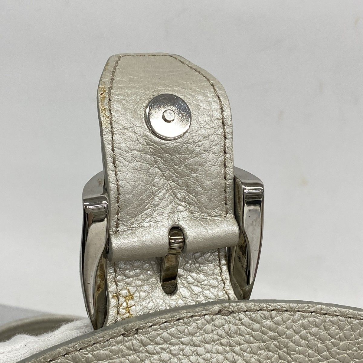 Celine Handbag Leather Light Gray Silver Hardware [Used] Women's