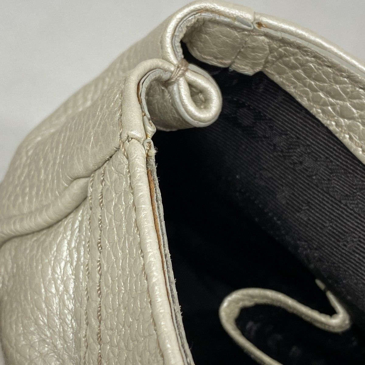 Celine Handbag Leather Light Gray Silver Hardware [Used] Women's