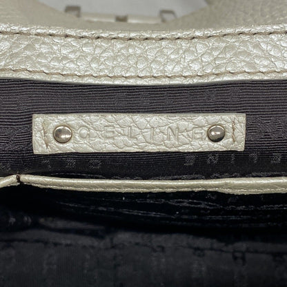 Celine Handbag Leather Light Gray Silver Hardware [Used] Women's