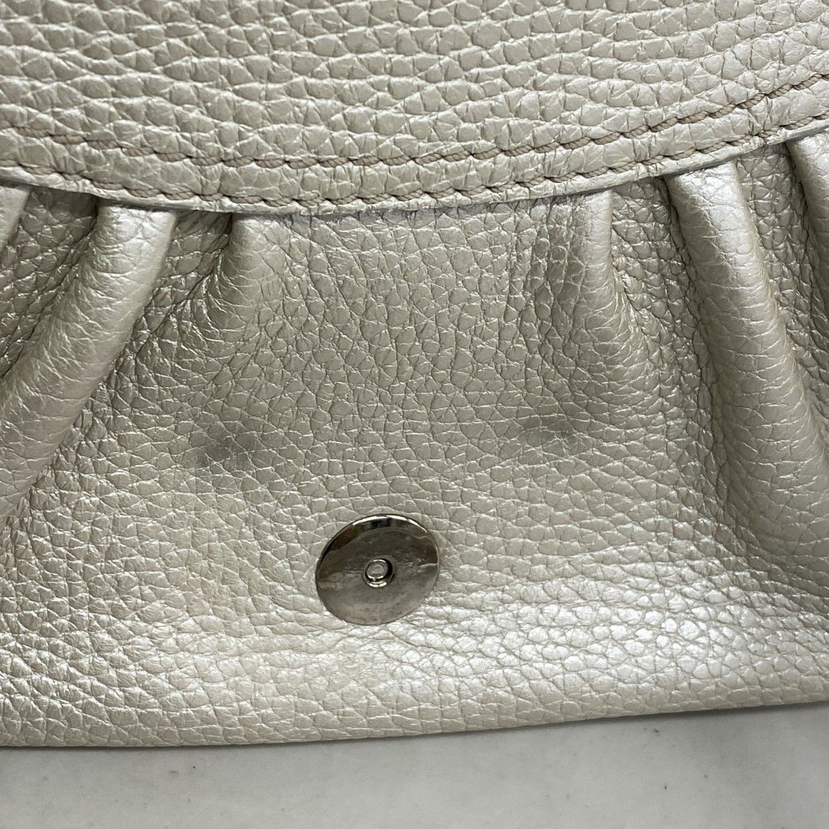 Celine Handbag Leather Light Gray Silver Hardware [Used] Women's