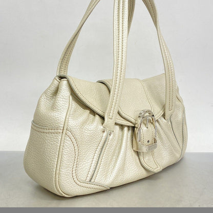 Celine Handbag Leather Light Gray Silver Hardware [Used] Women's