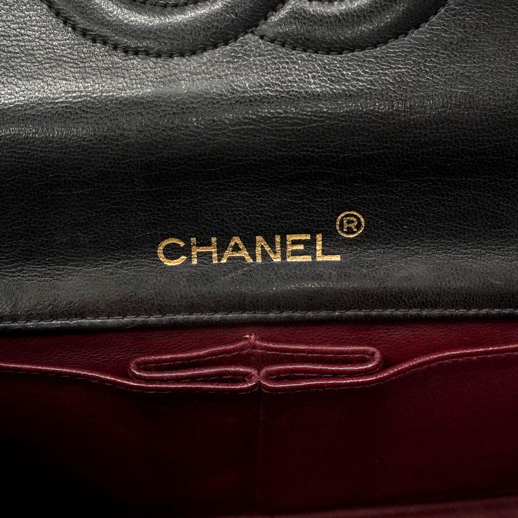 Chanel Shoulder Bag Mini Matelasse Lambskin Black Gold Hardware