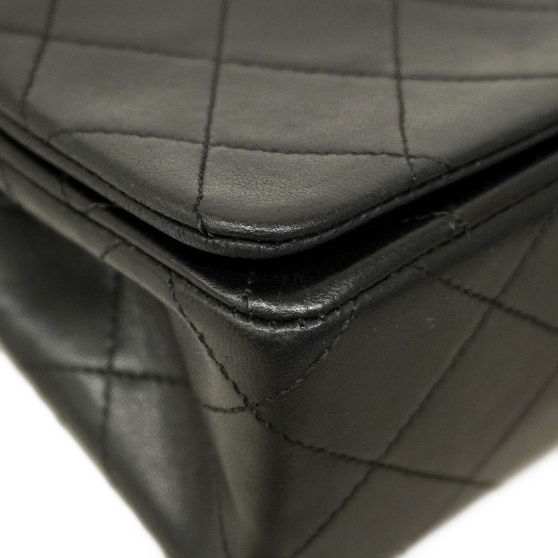 Chanel Shoulder Bag Mini Matelasse Lambskin Black Gold Hardware