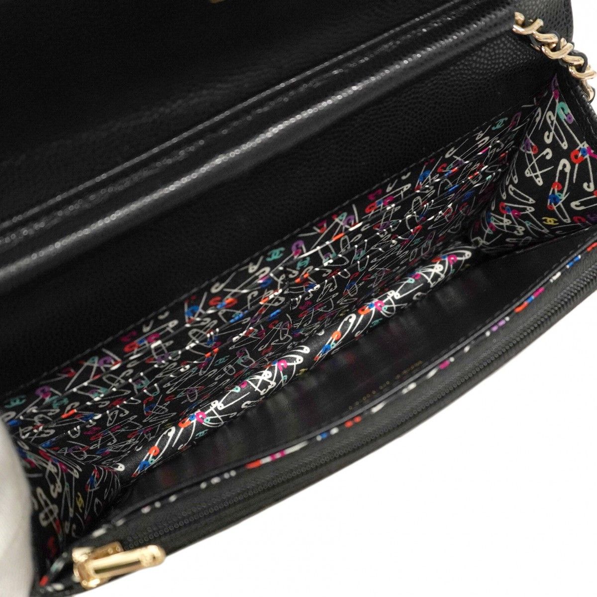 Chanel Shoulder Bag Matelasse Caviar Skin Black Gold Hardware [Used]