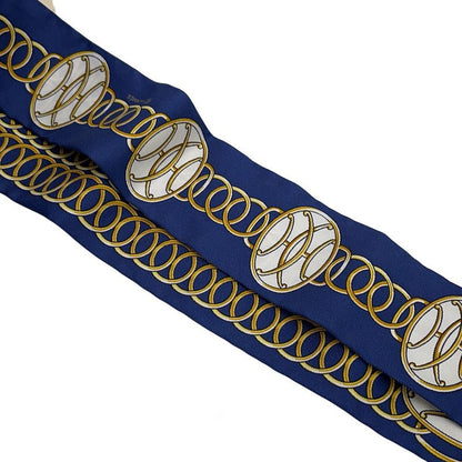 Hermes Scarf Twill Lift Profile Silk Fall/winter Marine Black