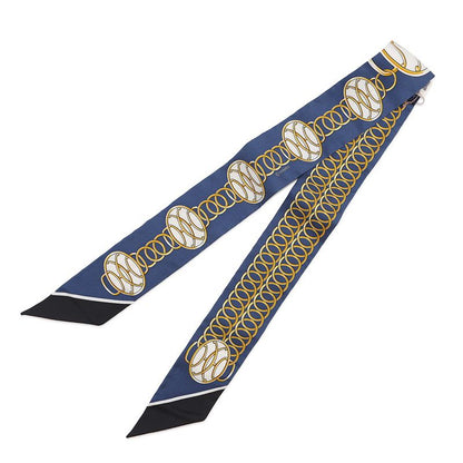 Hermes Scarf Twill Lift Profile Silk Fall/winter Marine Black