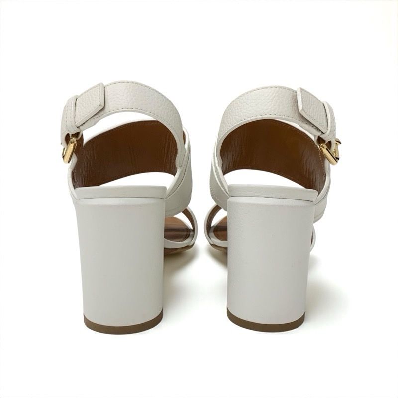 Louis Vuitton Horizon Line Sandals Shoes Leather White Gold Lvhardware Strap