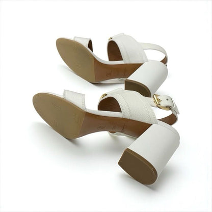 Louis Vuitton Horizon Line Sandals Shoes Leather White Gold Lvhardware Strap