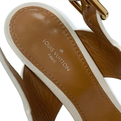 Louis Vuitton Horizon Line Sandals Shoes Leather White Gold Lvhardware Strap