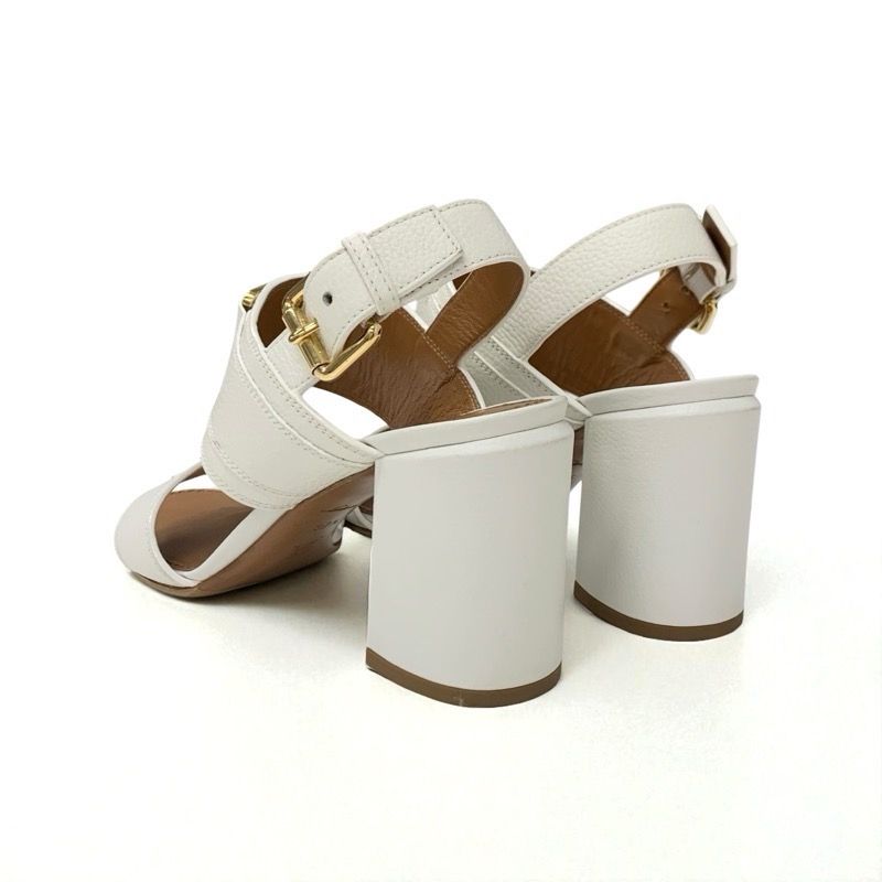 Louis Vuitton Horizon Line Sandals Shoes Leather White Gold Lvhardware Strap