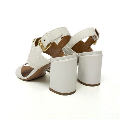 Louis Vuitton Horizon Line Sandals Shoes Leather White Gold Lvhardware Strap