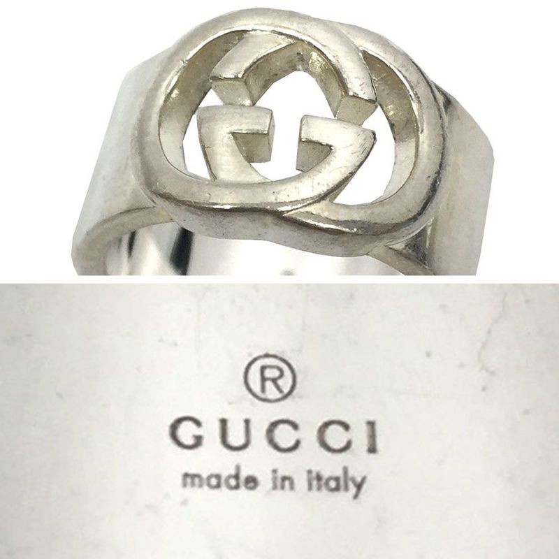 Gucci Interlocking G Wide Ring #16 Silver Aq7729