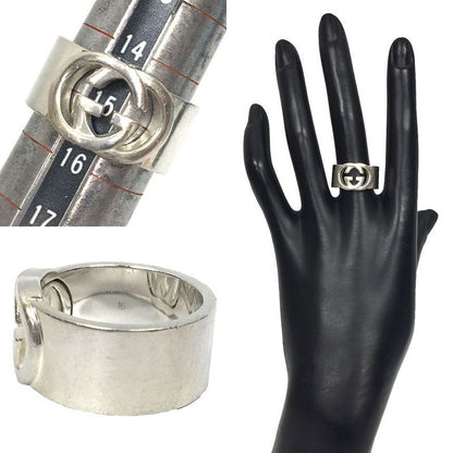Gucci Interlocking G Wide Ring #16 Silver Aq7729