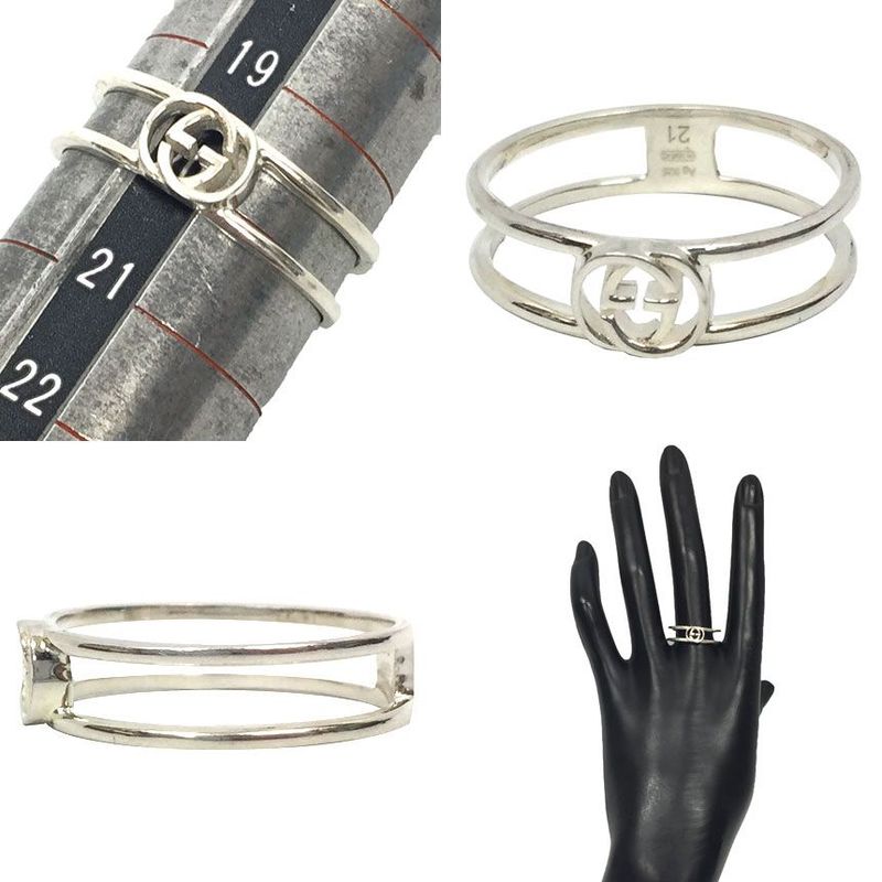 Gucci Interlocking G Ring #21 Silver Aq7730