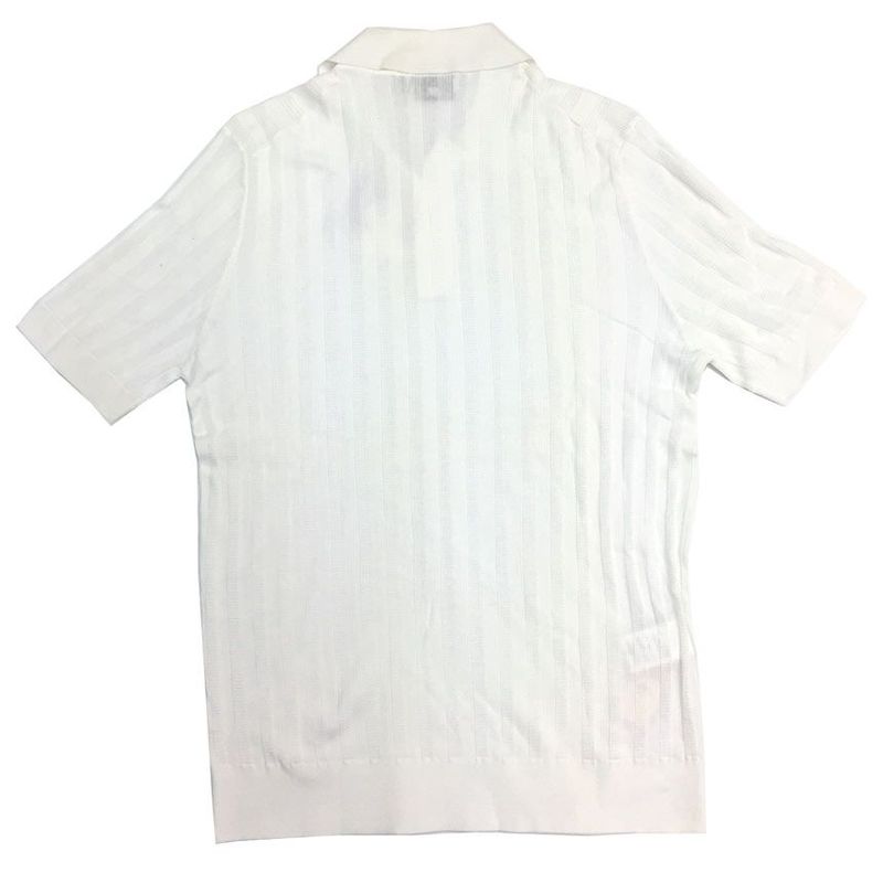 Unused Hermes Men's Short Sleeve Knit Polo Shirt XL White Cotton Aq7736
