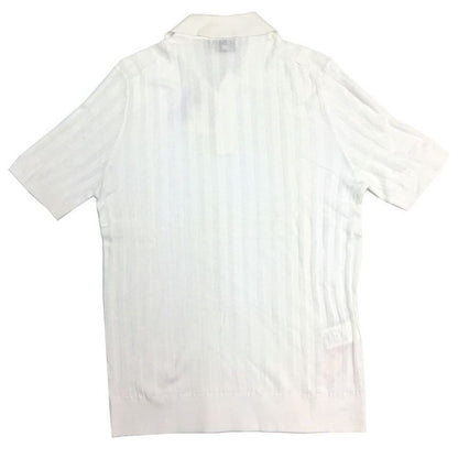 Unused Hermes Men's Short Sleeve Knit Polo Shirt XL White Cotton Aq7736