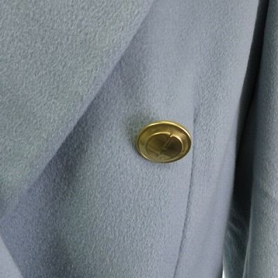 Gucci Cashmere Tailored Jacket Bleather Double Gold Button Emerald Blue 40 M