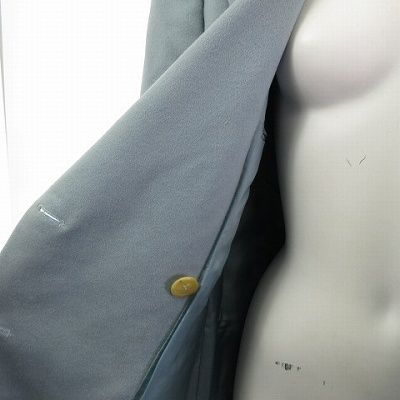 Gucci Cashmere Tailored Jacket Bleather Double Gold Button Emerald Blue 40 M