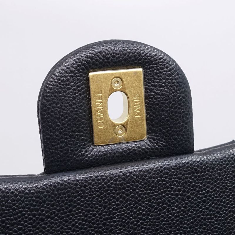 Chanel Matelasse Chain Shoulder Bag Coco Mark Random Serial Caviar Skin