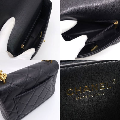 Chanel Matelasse Chain Shoulder Bag Coco Mark Random Serial Caviar Skin