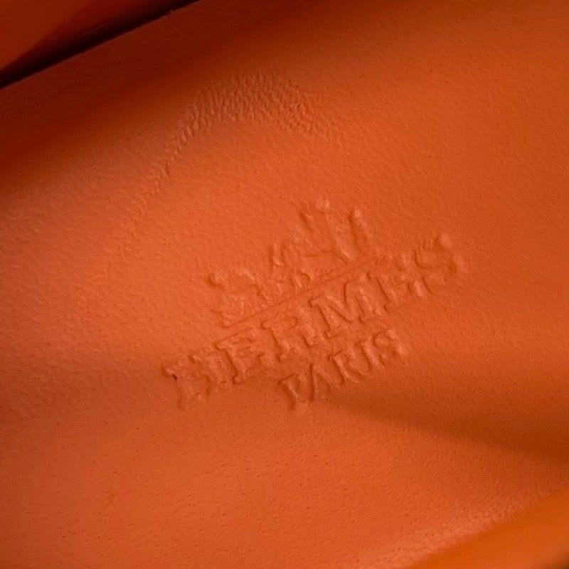 Hermes Bouncing Sneakers Shoes Leather Suede Beige Orange