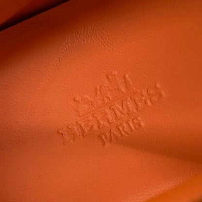 Hermes Bouncing Sneakers Shoes Leather Suede Beige Orange