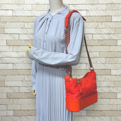 Chanel Hobo Bag Large Gabriel De Chanel Shoulder Bag Leather A93824 Orange