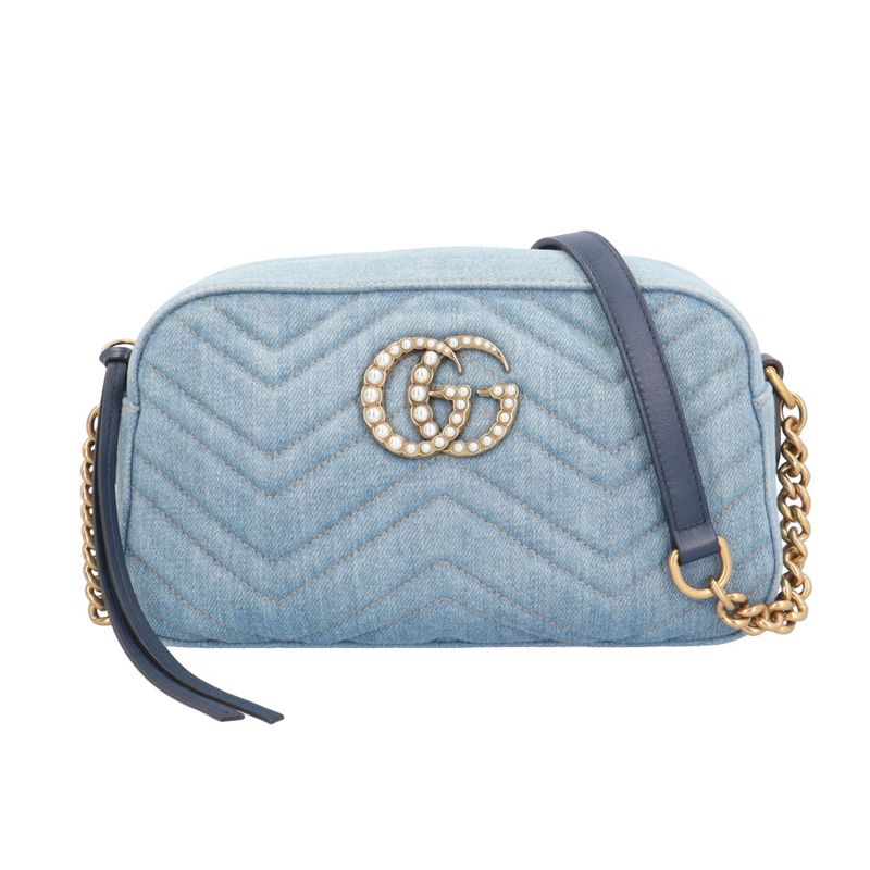 Gucci Ggmarmont Shoulder Bag Denim 447632 Blue Ladies Gucci Used Gucci